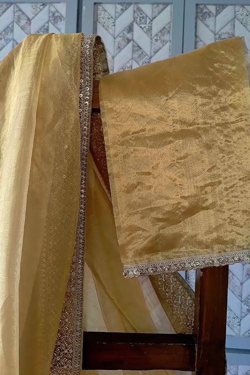 Tissue silk handwoven sari