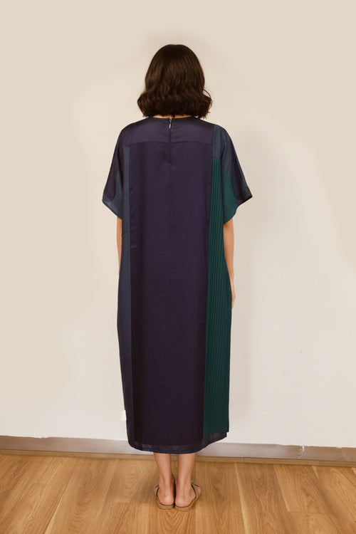 Blue Patchwork Dress- Align by Rashmi Chowdhary