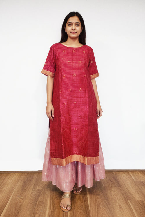 Red Silk Kurti