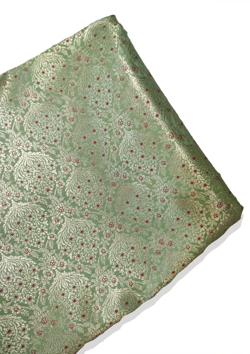 Green Brocade Fabric