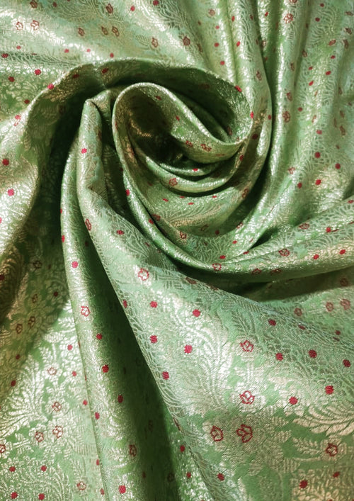 Green Brocade Fabric