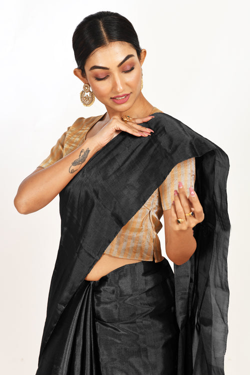 Black Tissue Silk Saree