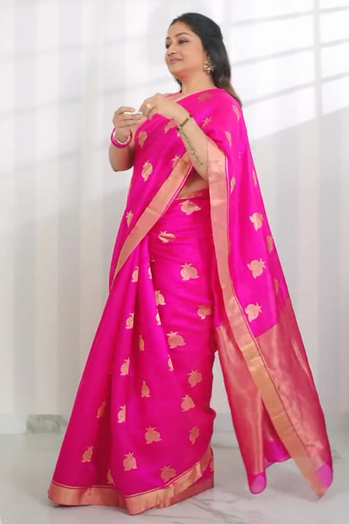 Annara - Rani pink silk saree