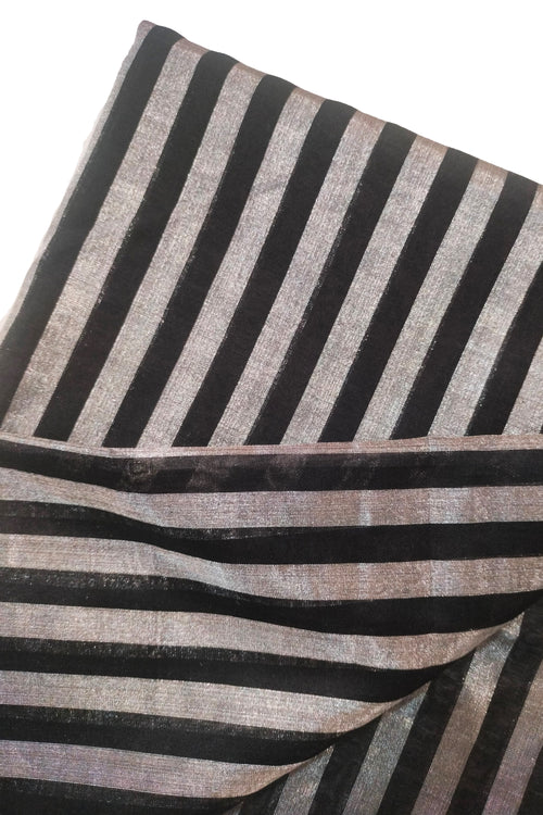 Black and silver Stripe Fabric