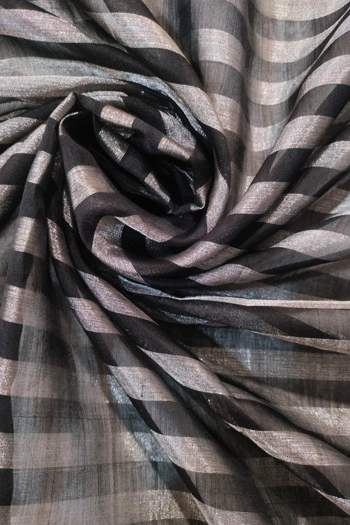 Black and silver Stripe Fabric