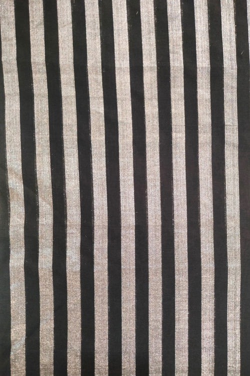 Black and silver Stripe Fabric