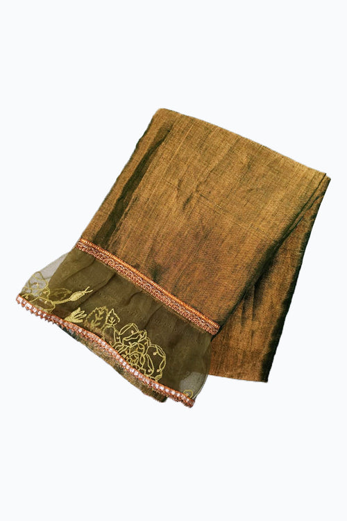 Green Organza Flowy Sari