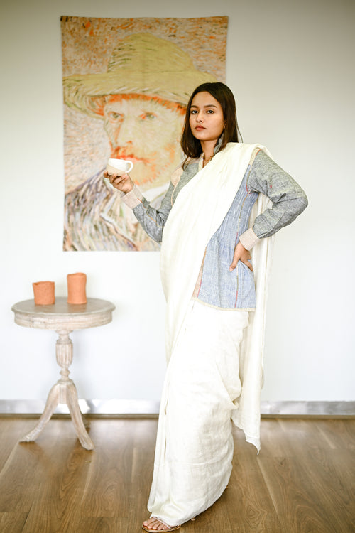 Elegant Bengal Silk plain sari 