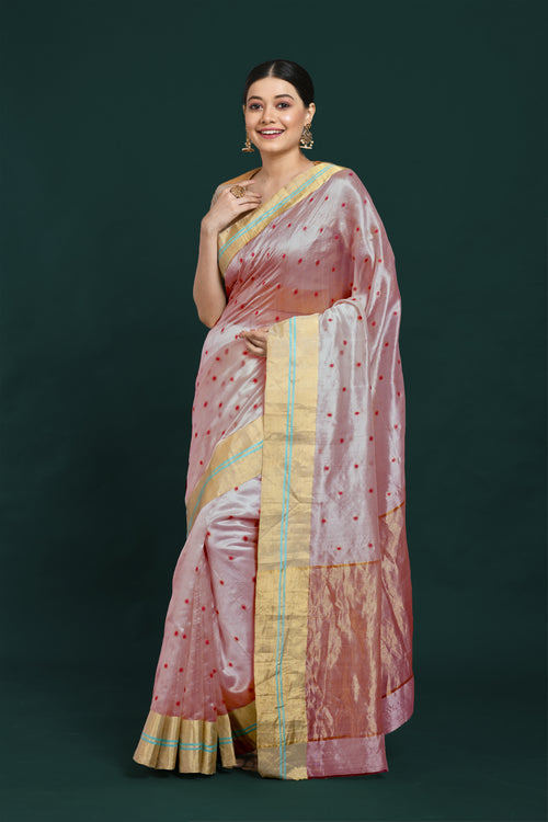 Geheni Dusty pink silk sari 