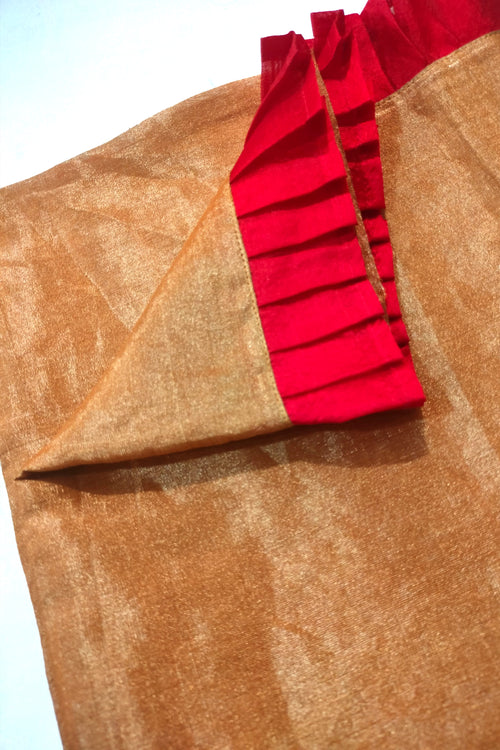 Orange silk paithani saree