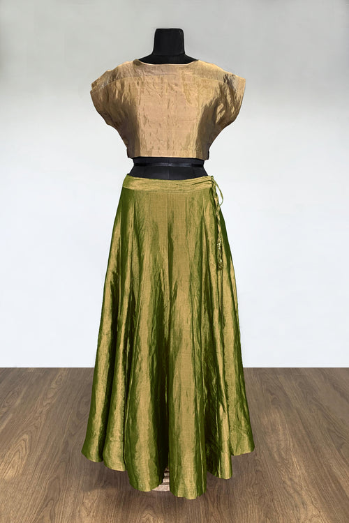 Antique Green Tissue Lehenga