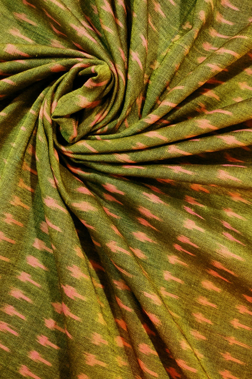 Green Fabric with Machi Print