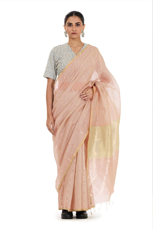 Delicate peach saree