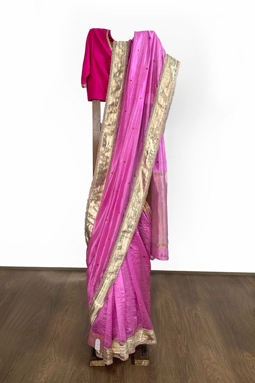 Gota border silk saree