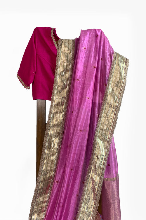 Gota border silk saree
