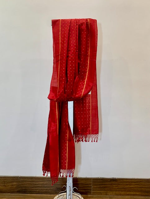 Red ikkat silk dupatta