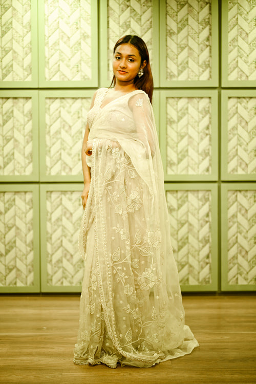 Off-white Alia organza sari