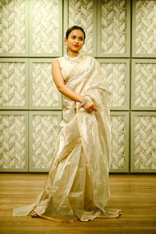Swarna tissue silk handwoven sari