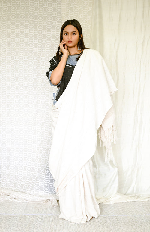 Kadi handspun cotton sari
