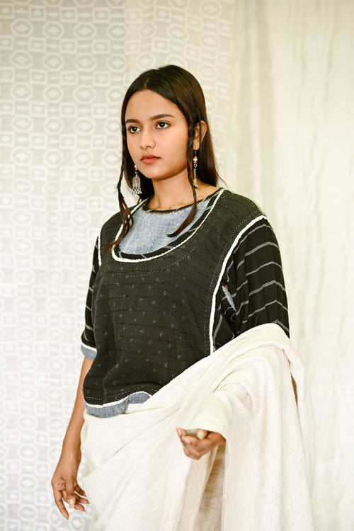 Organic kala cotton handstitched kurti blouse