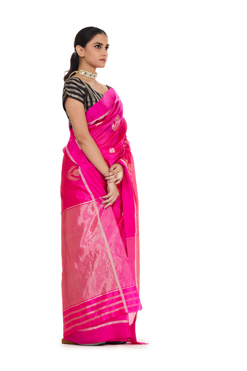 Pink fuschia silk saree- Sari Ki Almari