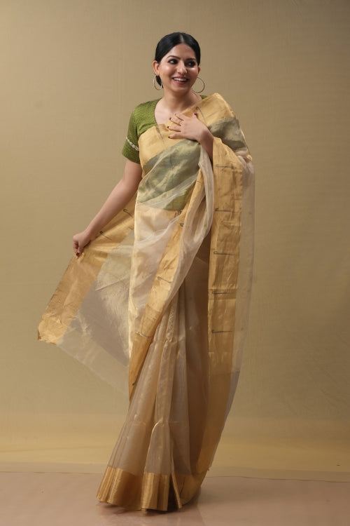 Golden Tissue Sari