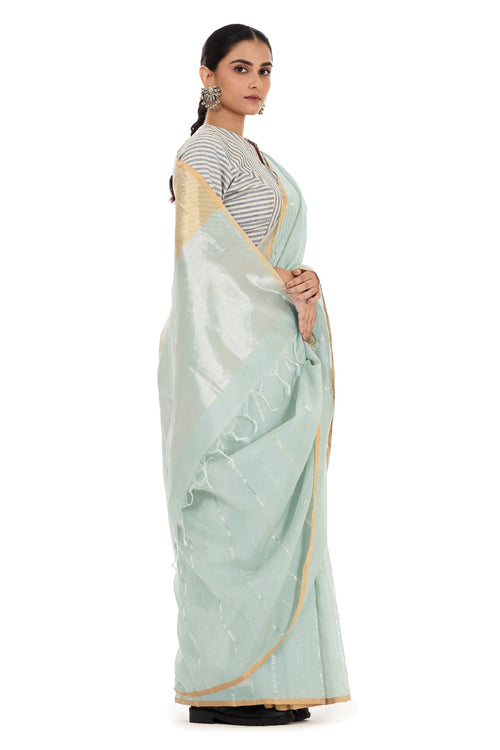 Sarikialmari-soft cotton silk handloom blue saree 