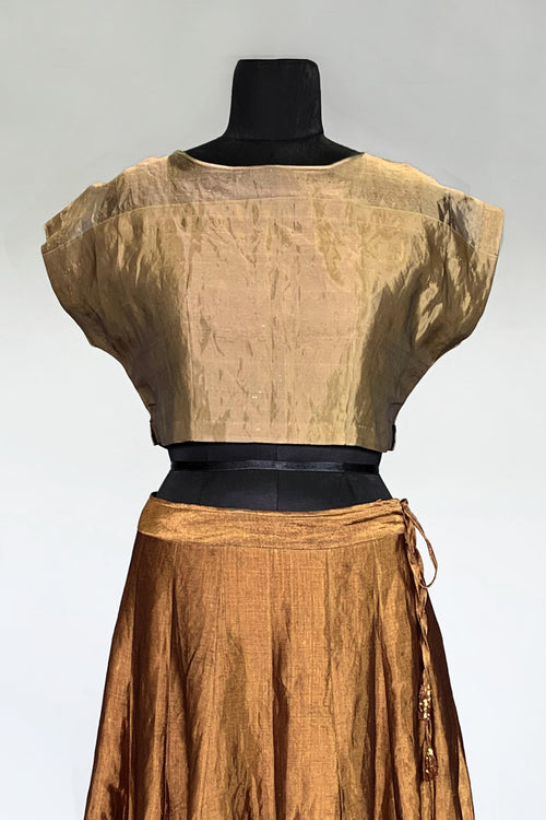 Gold organza tissue blouse