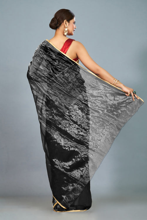 Black tissue saree