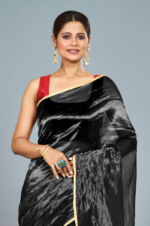 Black tissue saree