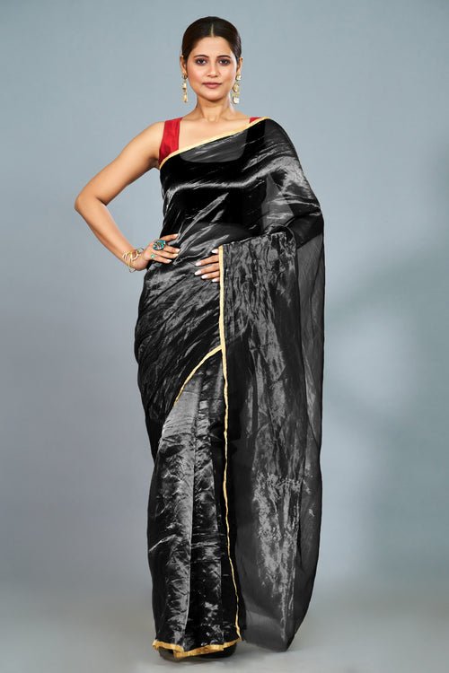 Black tissue saree