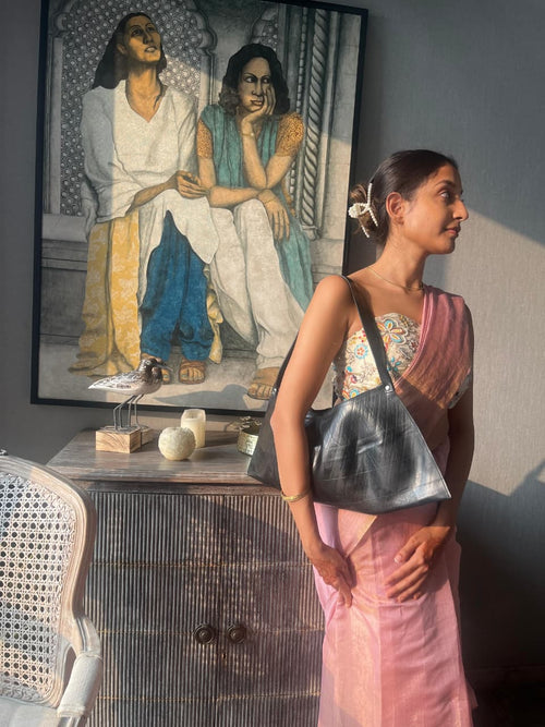 Blush Pink tissue saree