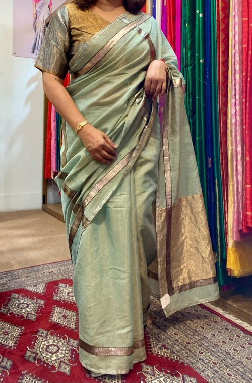 Tissue sari with Gota lines