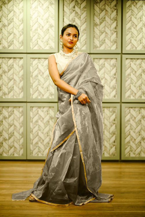 Swarna Silver Tissue Silk Saree