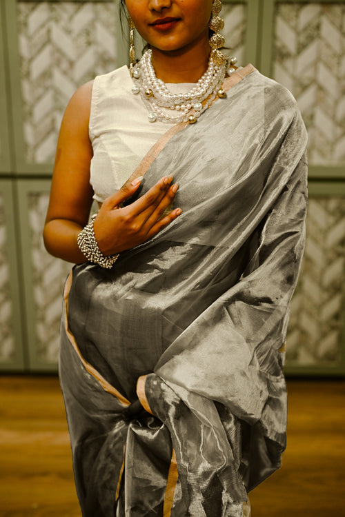 Swarna Silver Tissue Silk Saree