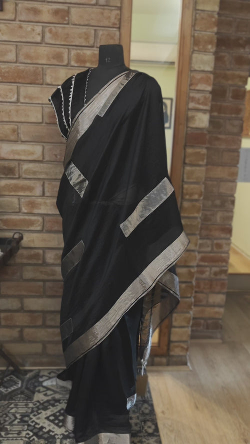 Black and silver Align saree