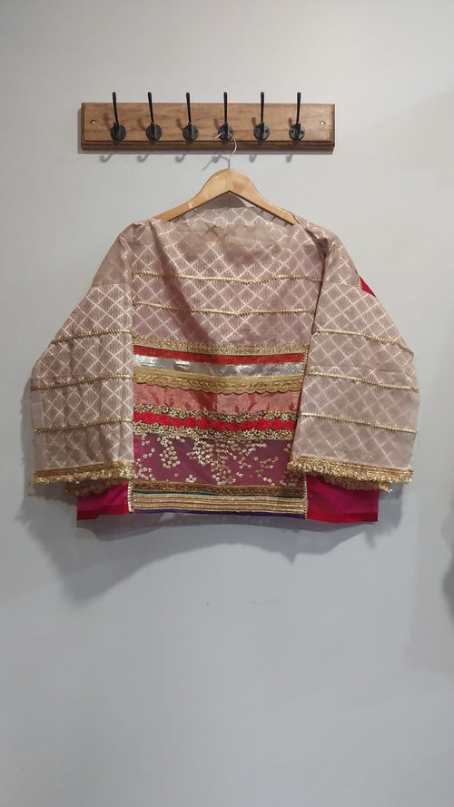 Lilac and pink unstitched blouse