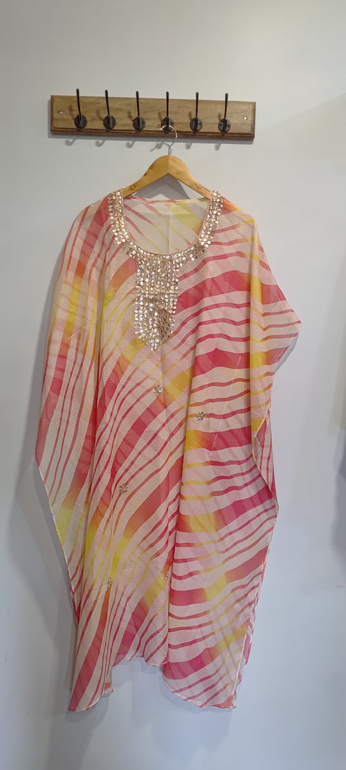 Leheriya kaftan kurta
