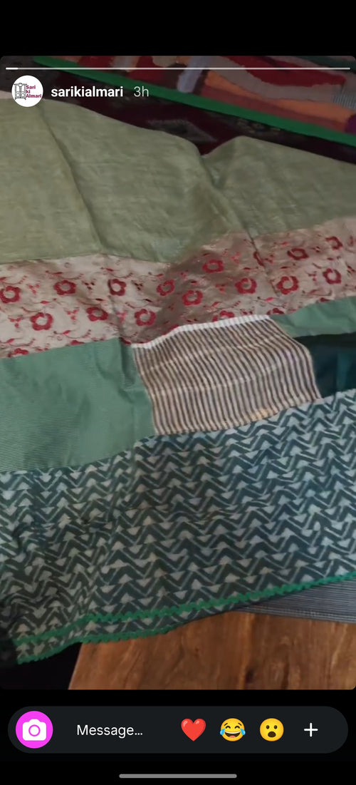 Chakli vali kota doriya sari with patchwork blouse piece