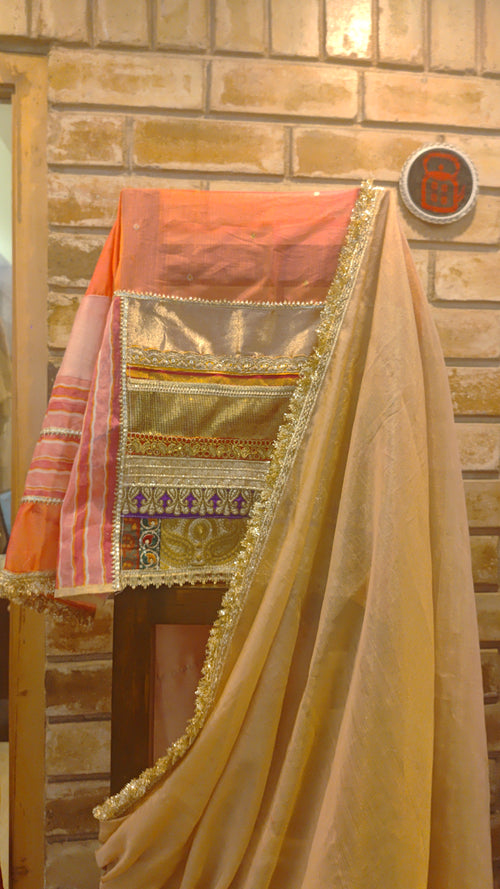Coral pataka unstitched blouse