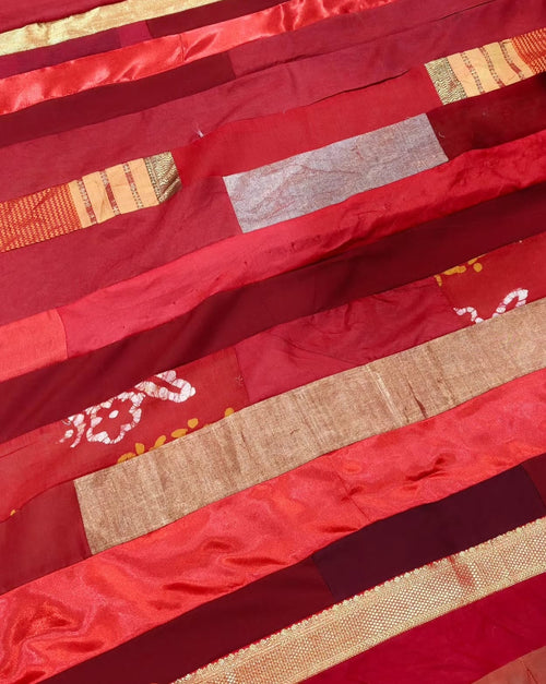 Red and gold Patchwork blouse piece