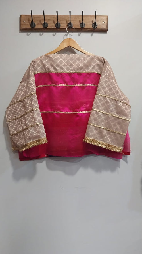 Lilac and pink unstitched blouse