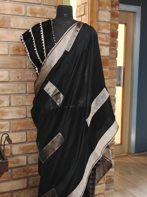 Black and silver Align saree